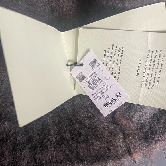 Burberry Nadeen Mohair Beige Check Cardigan - Picture 7 of 8